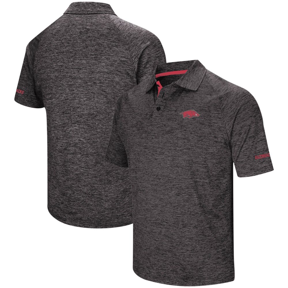 Men's Colosseum Black Arkansas Razorbacks Big & Tall Down Swing Polo