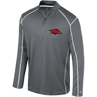 Men's Colosseum Black Arkansas Razorbacks Cameron Quarter-Zip Windshirt