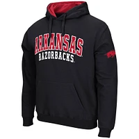 Men's Colosseum Black Arkansas Razorbacks Double Arch Pullover Hoodie