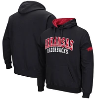 Men's Colosseum Black Arkansas Razorbacks Double Arch Pullover Hoodie