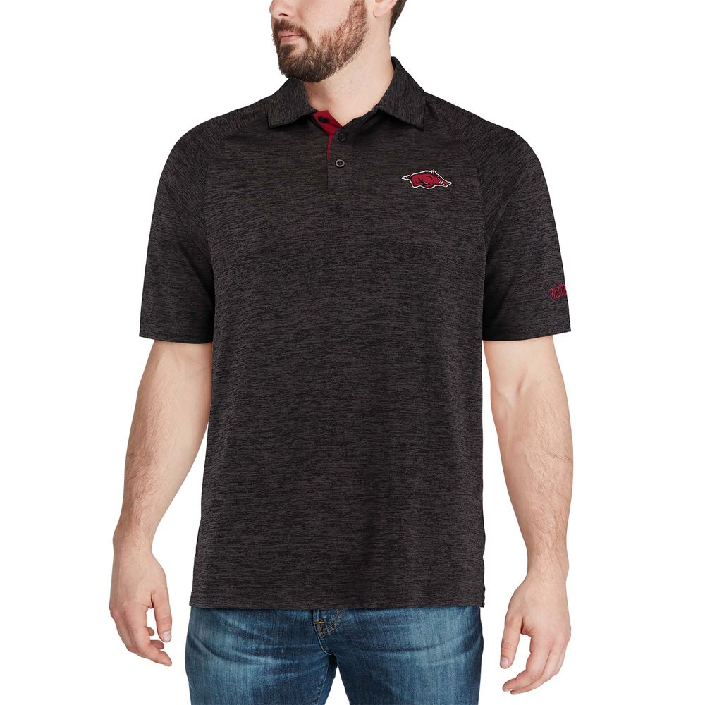 Men's Colosseum Black Arkansas Razorbacks Down Swing Polo