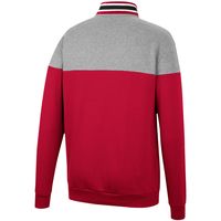 Men's Colosseum Cardinal/Heather Gray Arkansas Razorbacks Be the Ball Quarter-Zip Top