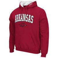 Men's Colosseum Cardinal Arkansas Razorbacks Arch & Logo 3.0 Pullover Hoodie