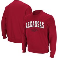 Men's Colosseum Cardinal Arkansas Razorbacks Arch & Logo Crew Neck Sweatshirt