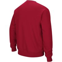 Men's Colosseum Cardinal Arkansas Razorbacks Arch & Logo Crew Neck Sweatshirt