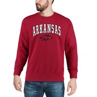 Men's Colosseum Cardinal Arkansas Razorbacks Arch & Logo Crew Neck Sweatshirt