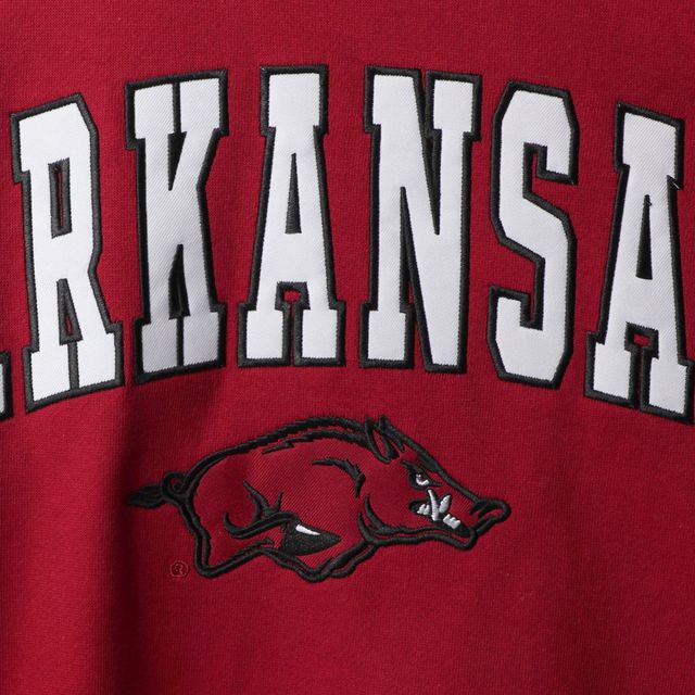 Colosseum Cardinal Arkansas Razorbacks Arch & Logo Sweat à col rond pour homme