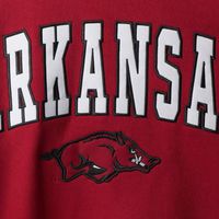 Men's Colosseum Cardinal Arkansas Razorbacks Arch & Logo Crew Neck Sweatshirt