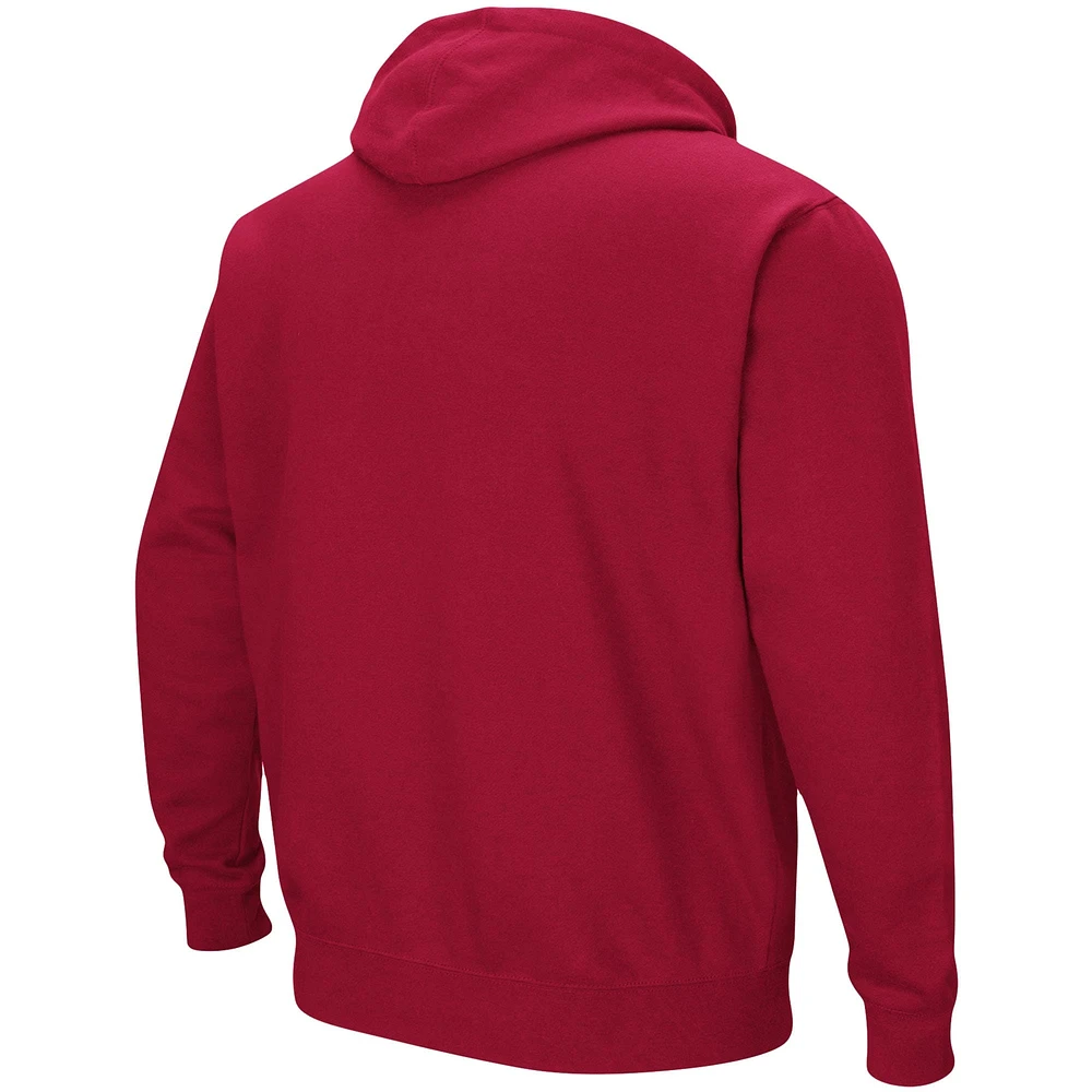 Men's Colosseum Cardinal Arkansas Razorbacks Big & Tall Arch Logo 2.0 Pullover Hoodie