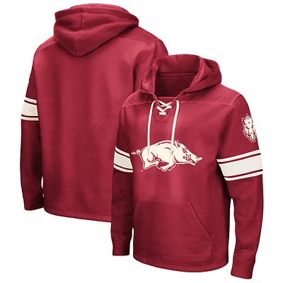 Colosseum Cardinal Arkansas Razorbacks Big & Tall Hockey Chandail à capuchon lacets pour hommes