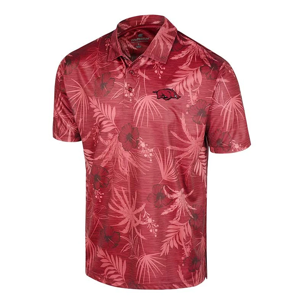 Polo pour homme Colosseum Cardinal Arkansas Razorbacks Big & Tall Palms