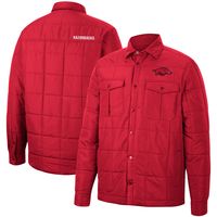 Men's Colosseum Cardinal Arkansas Razorbacks Detonate Quilted Full-Snap Jacket