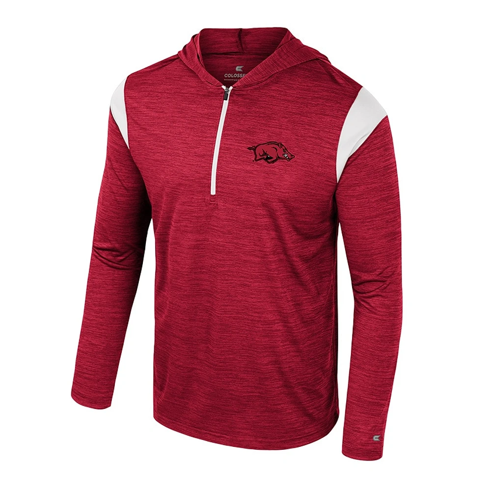 Coupe-vent à demi-zip Colosseum Cardinal Arkansas Razorbacks Dozer pour hommes