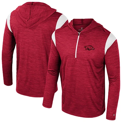 Men's Colosseum Cardinal Arkansas Razorbacks Dozer Half-Zip Windshirt