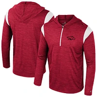 Coupe-vent à demi-zip Colosseum Cardinal Arkansas Razorbacks Dozer pour hommes