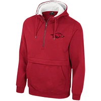 Men's Colosseum Cardinal Arkansas Razorbacks Half-Zip Hoodie