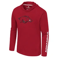 Colosseum Cardinal Arkansas Razorbacks Logo Lockup Active Blend T-shirt à capuche manches longues pour hommes