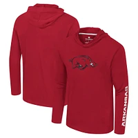 Colosseum Cardinal Arkansas Razorbacks Logo Lockup Active Blend T-shirt à capuche manches longues pour hommes