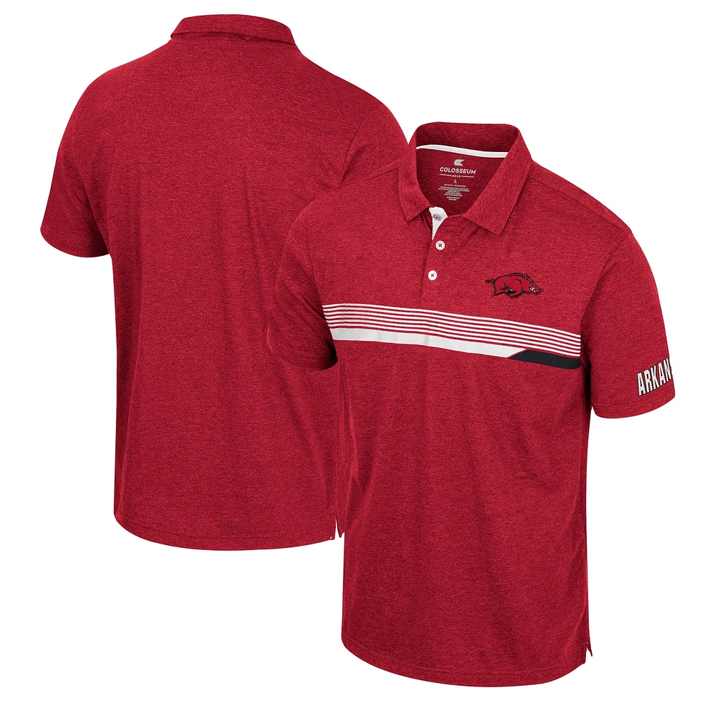 Men's Colosseum  Cardinal Arkansas Razorbacks No Problemo Polo