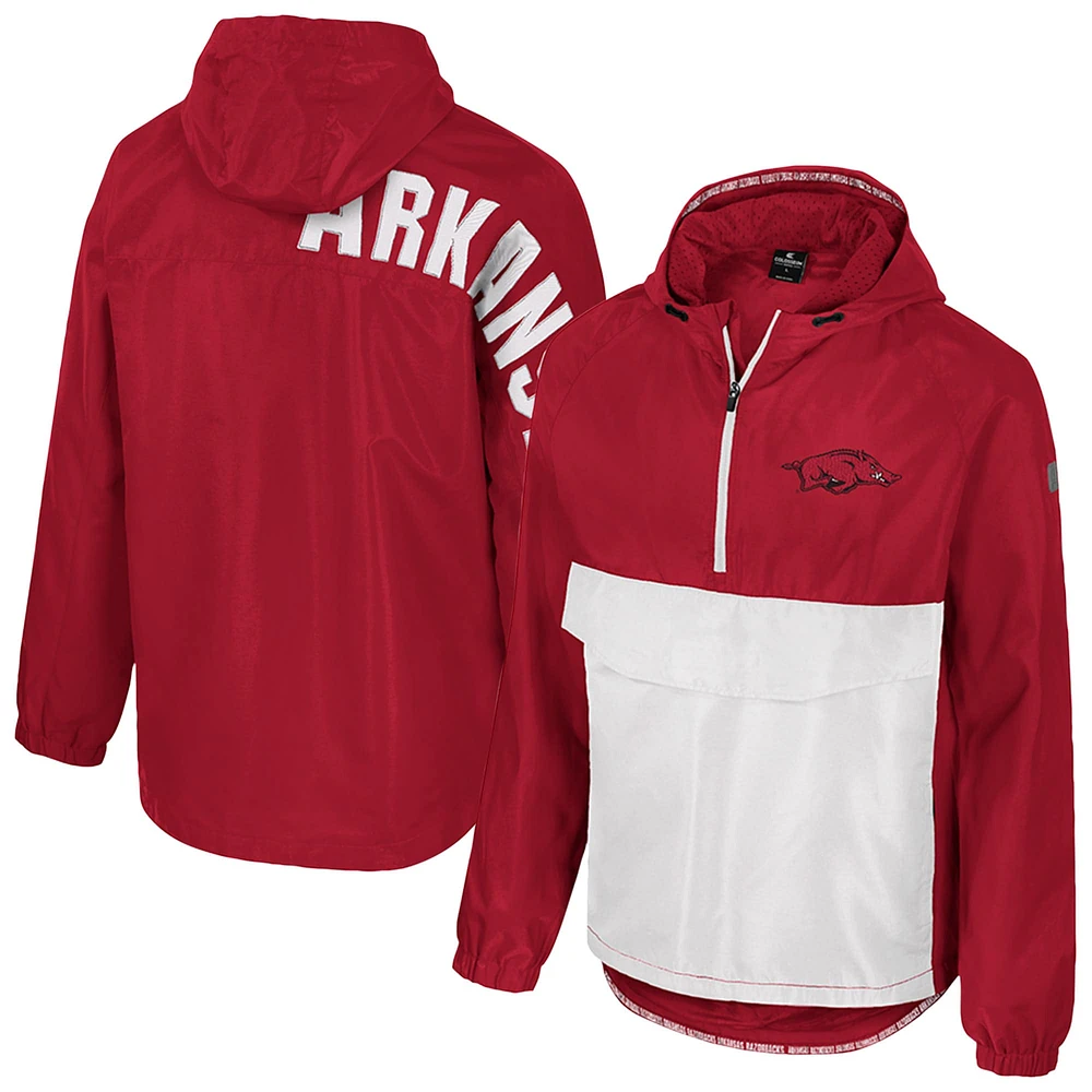 Veste anorak demi-zippée Colosseum Cardinal Arkansas Razorbacks Reloaded pour homme