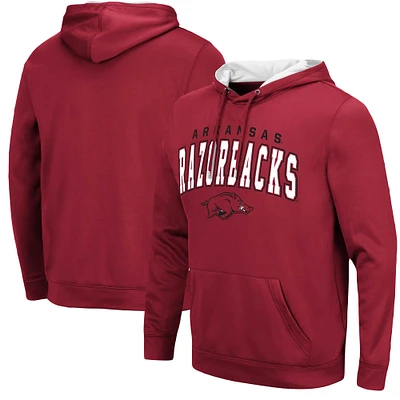 Men's Colosseum Cardinal Arkansas Razorbacks Resistance Pullover Hoodie