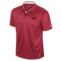 Men's Colosseum Cardinal Arkansas Razorbacks Sublimated Golf Polo