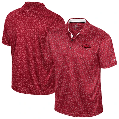 Men's Colosseum Cardinal Arkansas Razorbacks Sublimated Golf Polo
