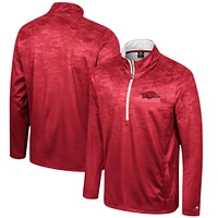 Veste à demi-zip Colosseum Cardinal Arkansas Razorbacks The Machine pour hommes