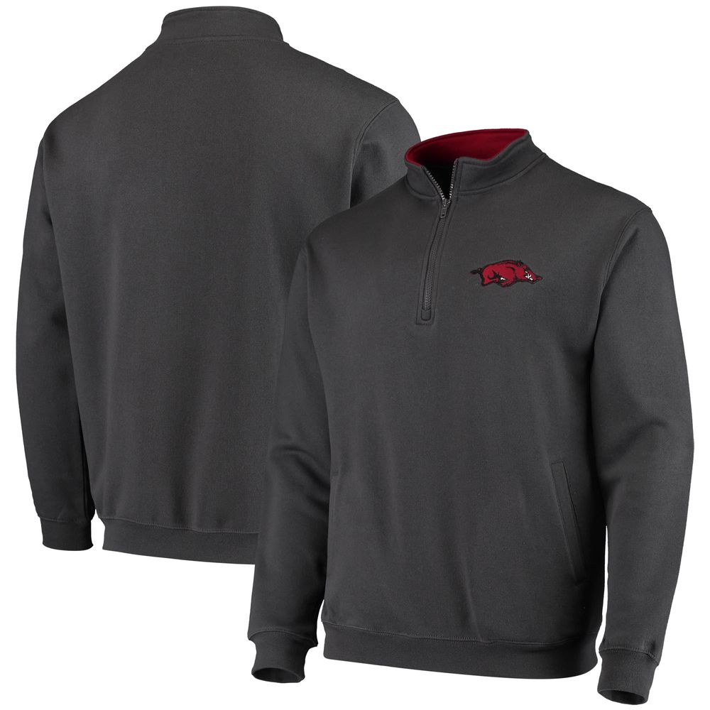 Men's Colosseum Charcoal Arkansas Razorbacks Tortugas Logo Quarter-Zip Jacket