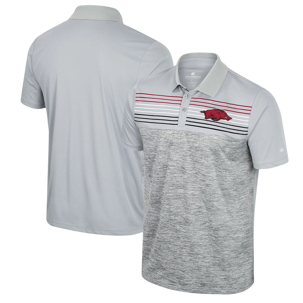 Polo Arkansas Razorbacks Cybernetic gris colosseum pour hommes