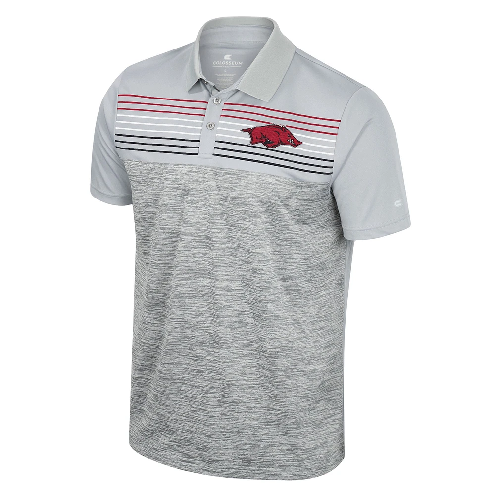 Men's Colosseum Gray Arkansas Razorbacks Cybernetic Polo