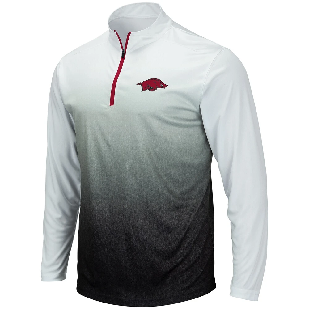 Men's Colosseum Gray Arkansas Razorbacks Magic Team Logo Quarter-Zip Jacket