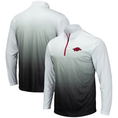 Men's Colosseum Gray Arkansas Razorbacks Magic Team Logo Quarter-Zip Jacket