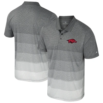 Polo en maille rayée Arkansas Razorbacks gris Colosseum pour hommes