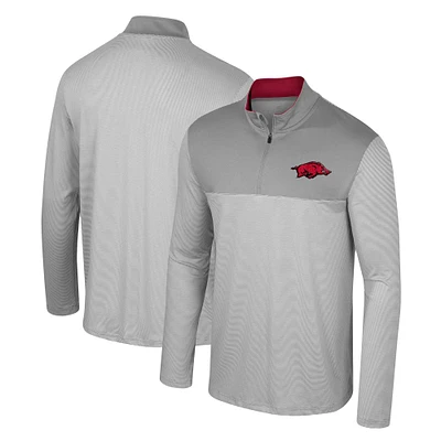 Haut à quart de zip Tuck des Arkansas Razorbacks gris Colosseum pour hommes