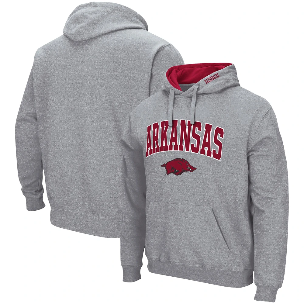 Pull Colosseum Arkansas Razorbacks Arch & Logo 3.0 gris chiné pour homme