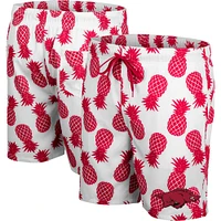 Men's Colosseum White/Cardinal Arkansas Razorbacks Pineapple Swim Shorts