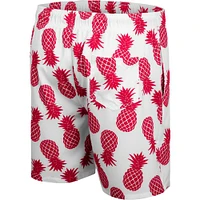 Men's Colosseum White/Cardinal Arkansas Razorbacks Pineapple Swim Shorts