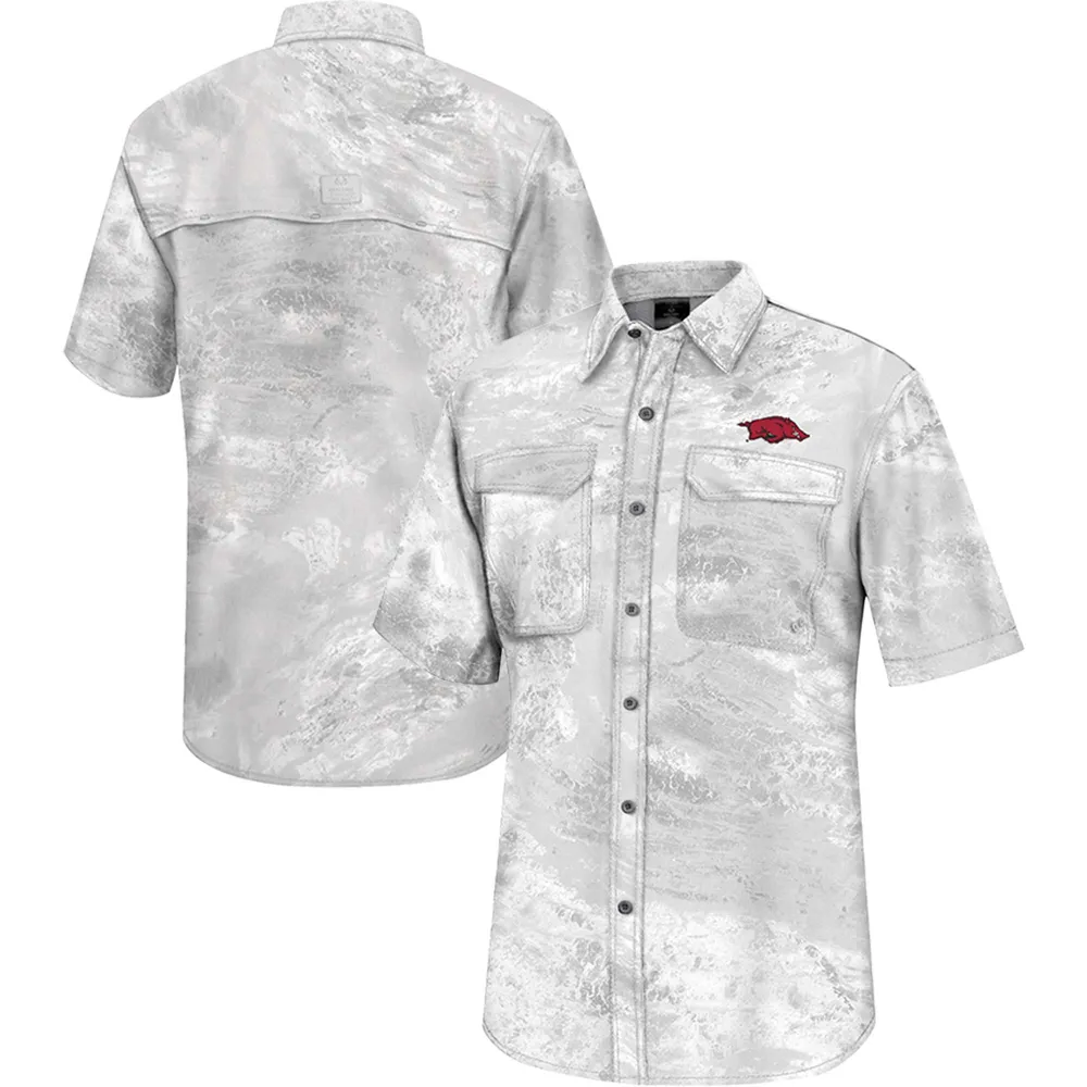 Lids Arkansas Razorbacks Colosseum Realtree Aspect Charter Full-Button Fishing  Shirt - White