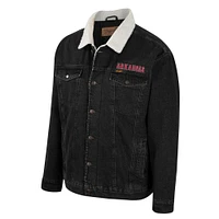 Men's Colosseum x Wrangler Charcoal Arkansas Razorbacks Western Button-Up Denim Jacket