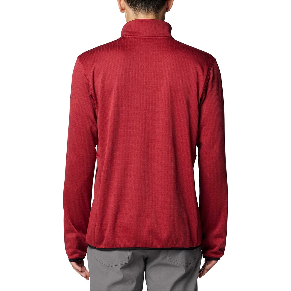 Veste polaire Omni-Wick à demi-zip Columbia Cardinal Arkansas Razorbacks Park View Grid pour homme