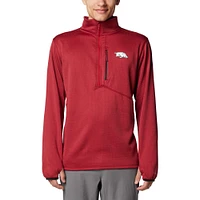 Veste polaire Omni-Wick à demi-zip Columbia Cardinal Arkansas Razorbacks Park View Grid pour homme