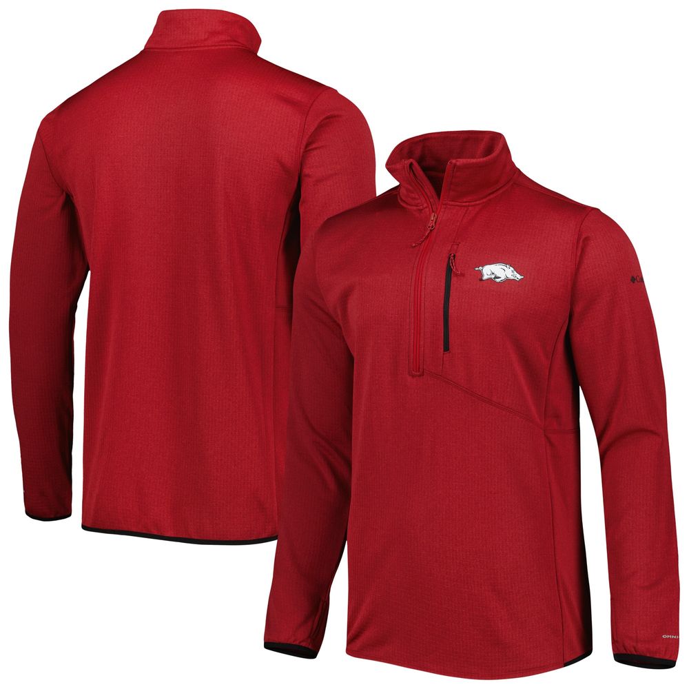 Men's Columbia Cardinal Arkansas Razorbacks Park View Omni-Wick Half-Zip Top