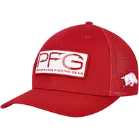 Casquette Columbia Cardinal Arkansas Razorbacks PFG Hooks Flex pour homme