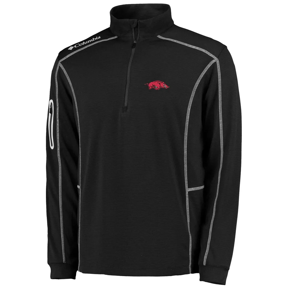 Men's Columbia Golf Black Arkansas Razorbacks Shotgun Quarter-Zip Pullover