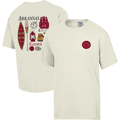 Men's Comfort Wash Cream Arkansas Razorbacks Camping Trip T-Shirt