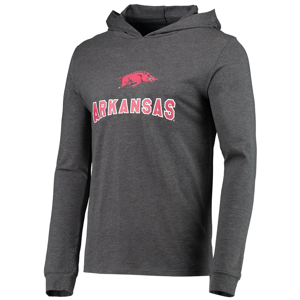 Ensemble pyjama à capuche et pantalon de jogging Concepts Sport Cardinal/Heather Charcoal pour hommes, Arkansas Razorbacks Meter