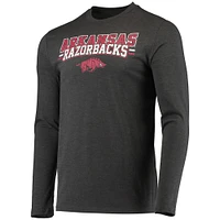 Concepts Sport Cardinal/Heathered Charcoal Arkansas Razorbacks Meter T-shirt à manches longues et pantalon Ensemble de nuit