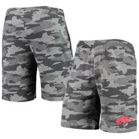 Men's Concepts Sport Charcoal/Gray Arkansas Razorbacks Camo Backup Terry Jam Lounge Shorts