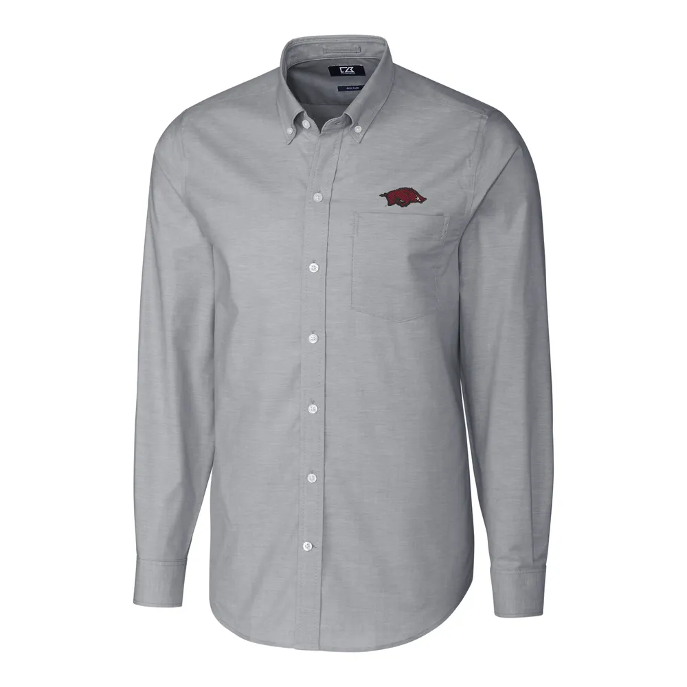 Lids Arkansas Razorbacks Cutter & Buck Stretch Oxford Big Tall Long Sleeve  Button-Down Shirt - Charcoal